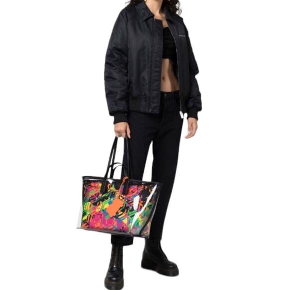 NWT MSRP$890  MCM Aren Cubic Clear Plastic Camoflauge Tote Bag Shoulder Bag - Picture 2 of 11
